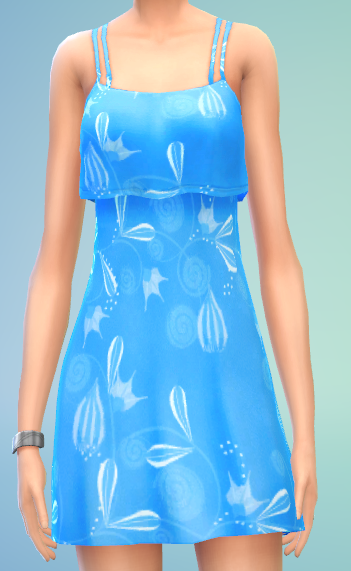 Blue Flower Flutter Dress