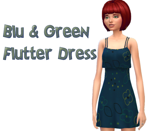 Blu & Green Flutter Dress