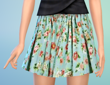Flower Pattern Pleated Skirt