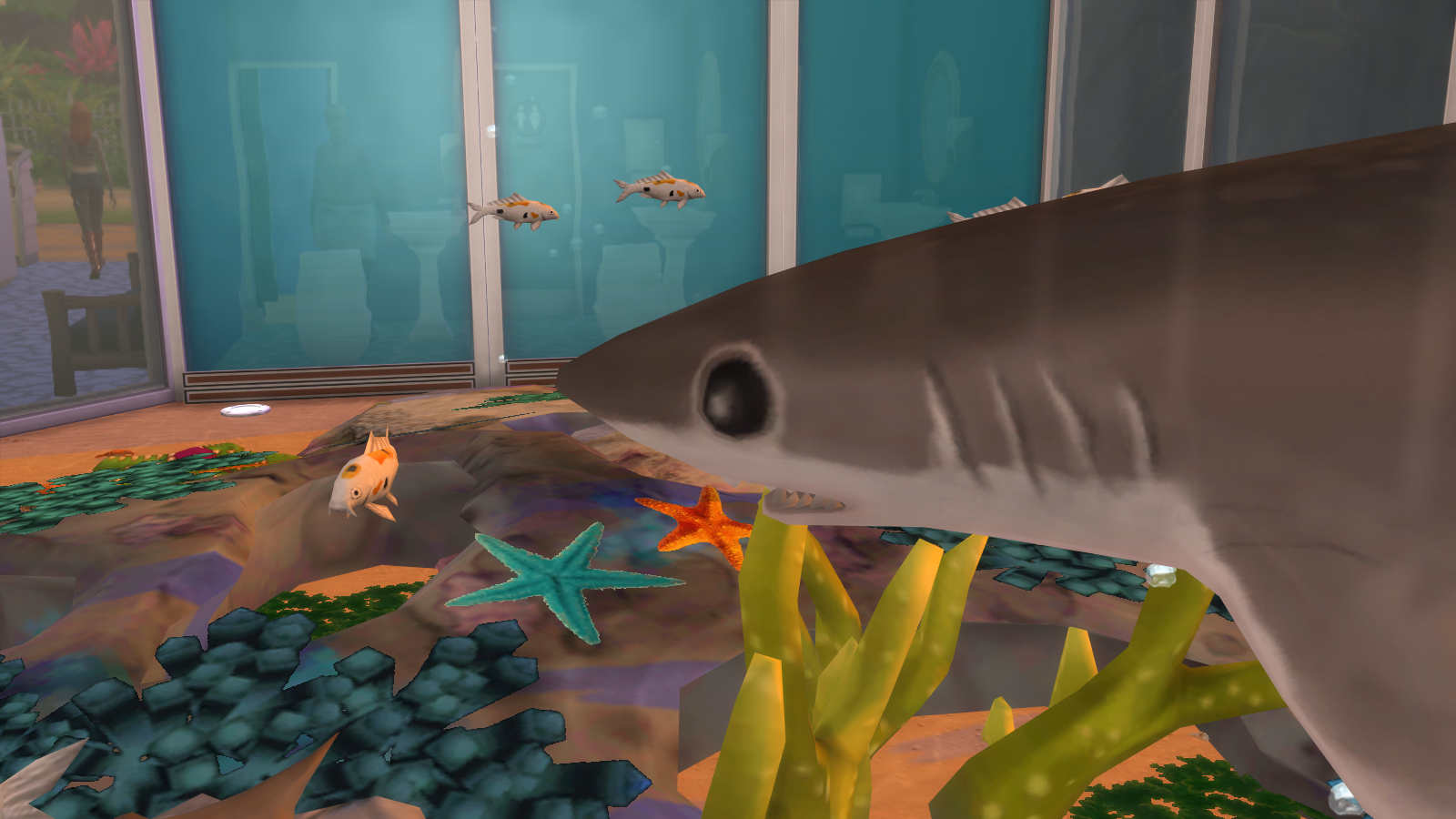 Aquarium Cafe for Sims 4