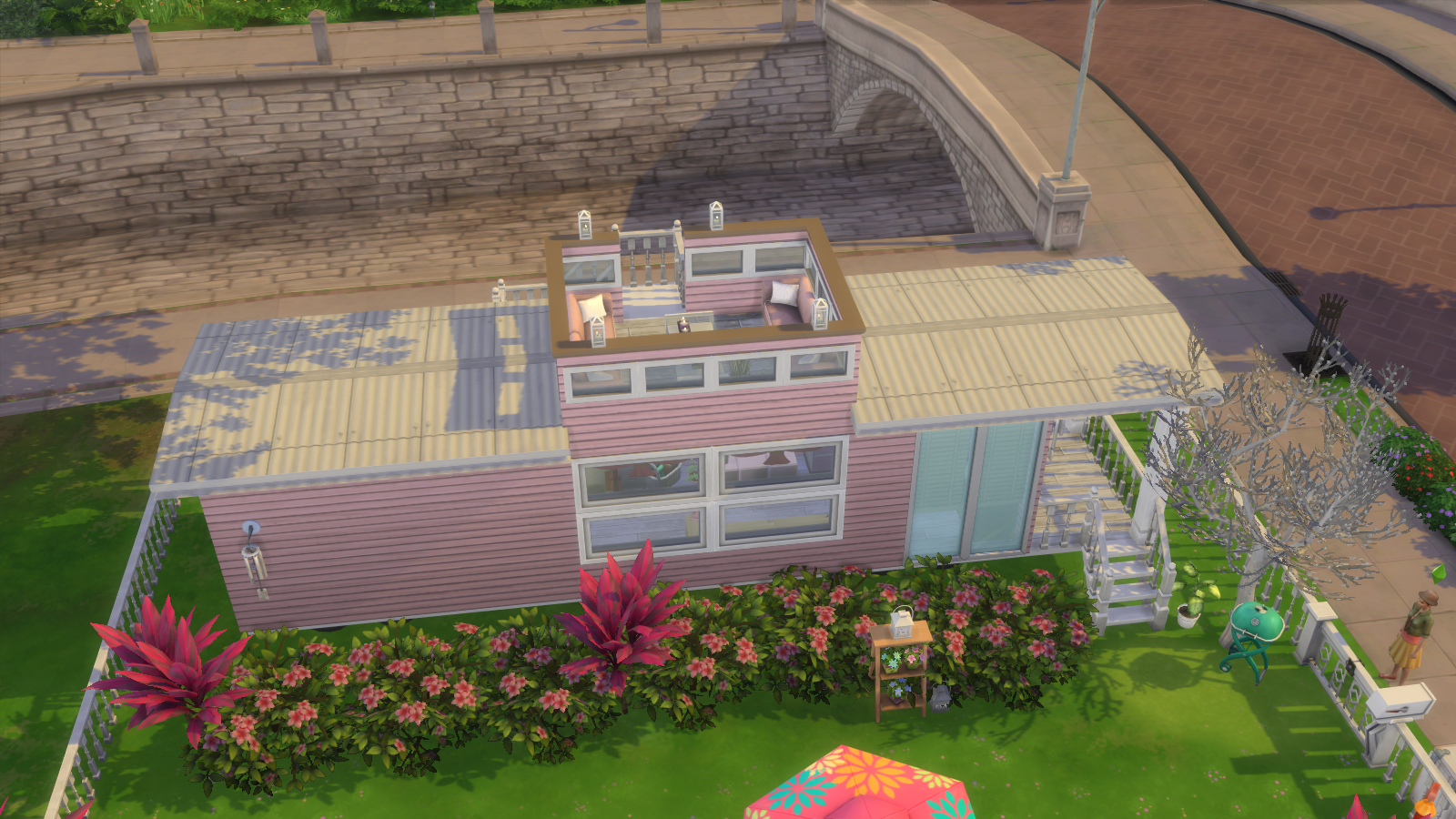 Pink Caboose House for Sims 4