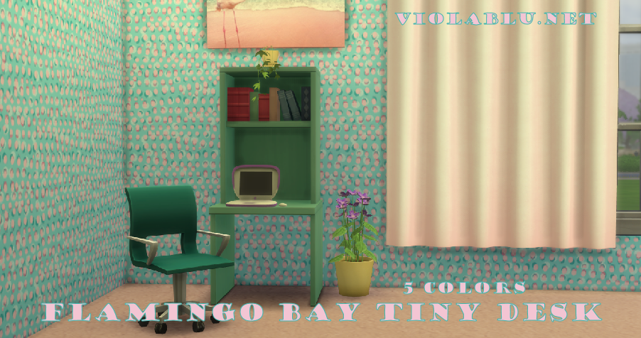 Flamingo Bay Tiny Desk for Sims 4