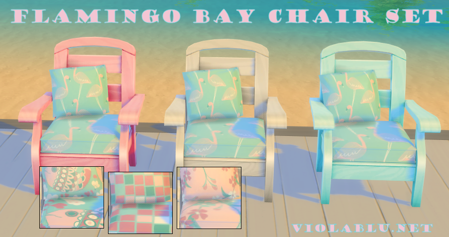 Flamingo Bay Chair Set for Sims 4