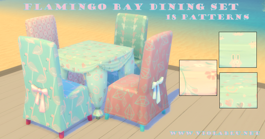 Flamingo Bay Dining Set for Sims 4
