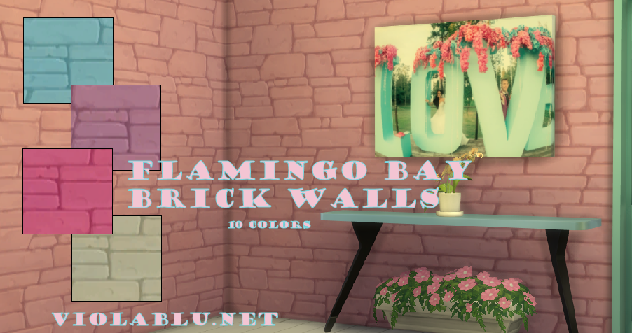 Flamingo Bay Rock Walls for Sims 4