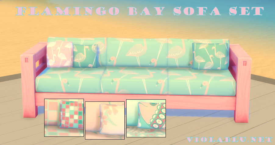 Flamingo Couch Set for Sims 4