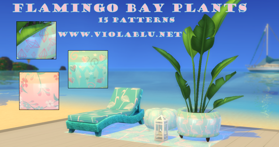 Flamingo Bay Potted Plant for Sims 4