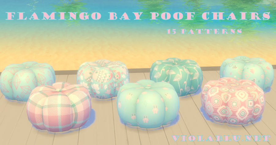 Flamingo Bay Poof Chairs for Sims 4