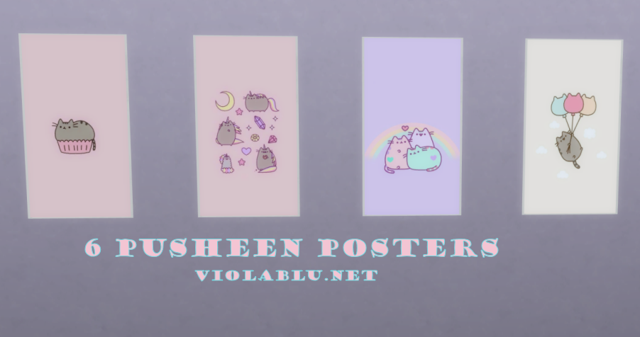 Pusheen Posters for Sims 4