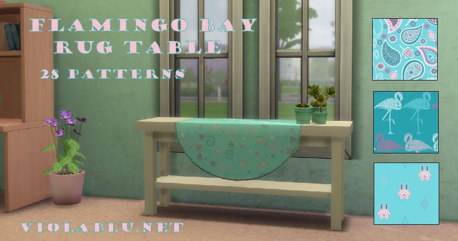 Flamingo Bay Rug Table for Sims 4