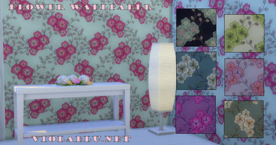 Pretty Blossom Wallpaper for Sims 4