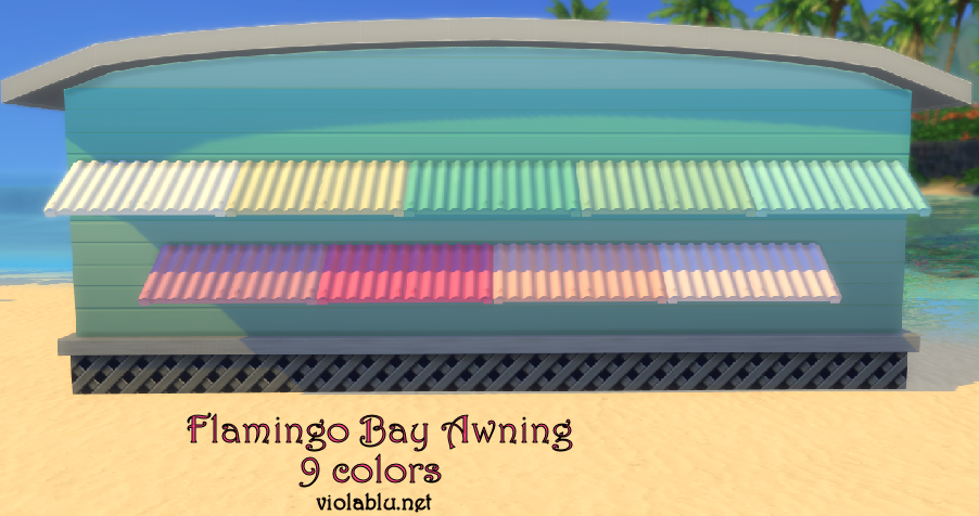 Flamingo Bay Awning for Sims 4