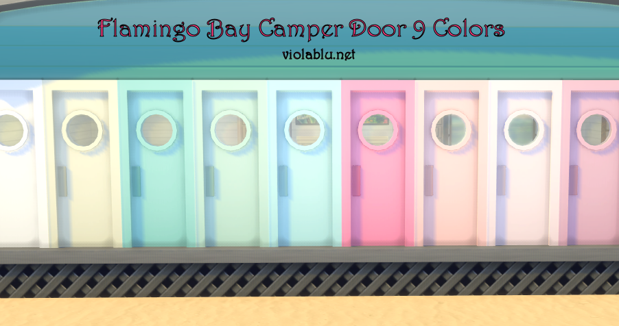 Flamingo Bay Camper Door for Sims 4