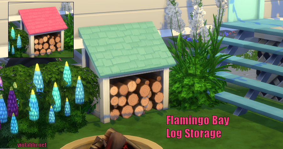 Flamingo Bay Wood Storage for Sims 4