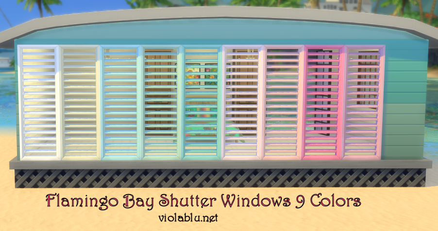 Flamingo Bay Shutter Windows for Sims 4