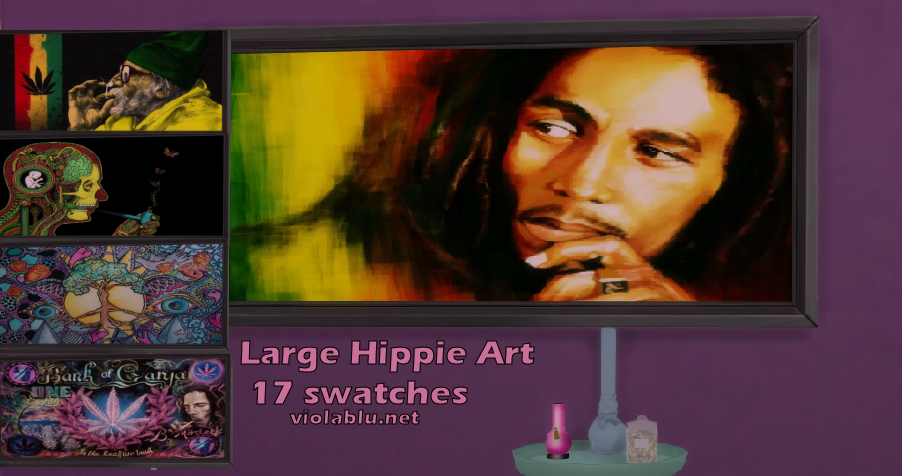 Large Framed Hippie Art for Sims 4