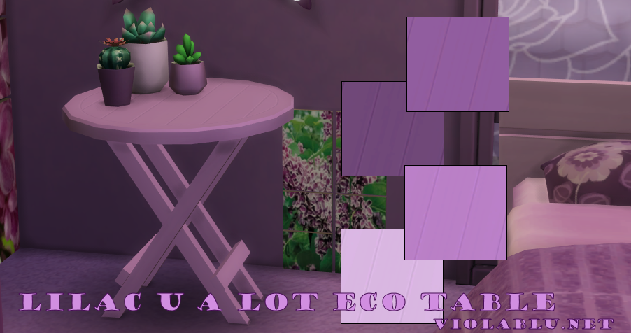 Lilac U A Lot Eco Table for Sims 4