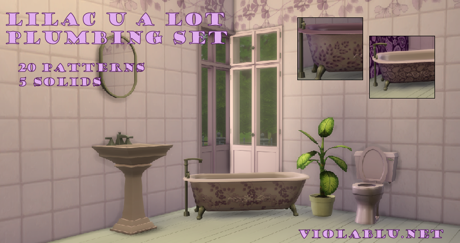 Lilac U A Lot Plumbing Set for Sims 4