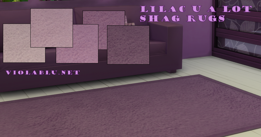 Lilac U A Lot Shag Rugs for Sims 4