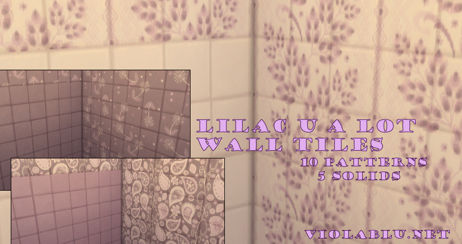 Lilac U A Lot Bathroom Tile Walls for Sims 4