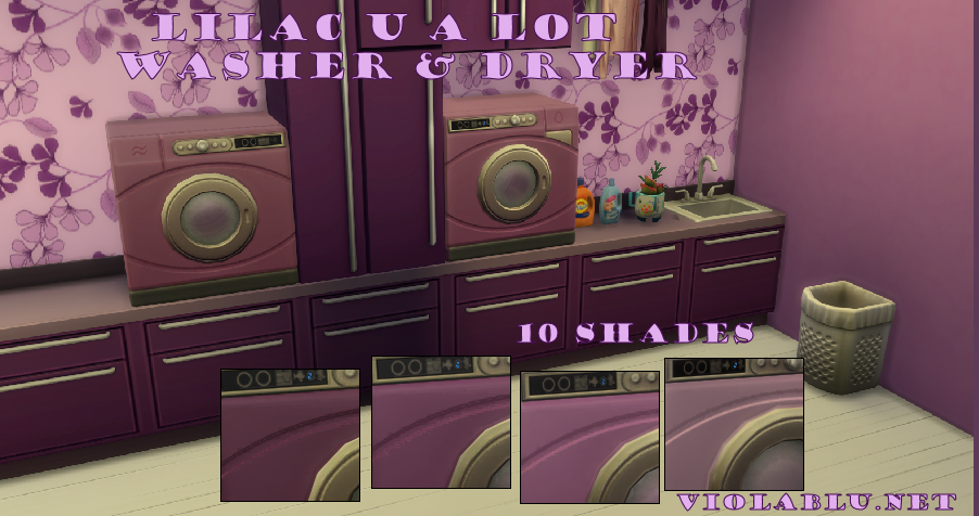 Lilac U A Lot Washer & Dryer Set for Sims 4