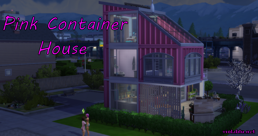 Pink Container House for Sims 4
