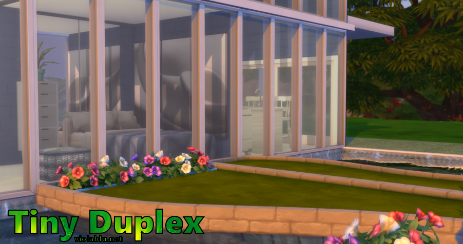 Tiny Duplex House for Sims 4