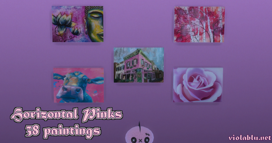 Horizontal Pinks Art for Sims 4