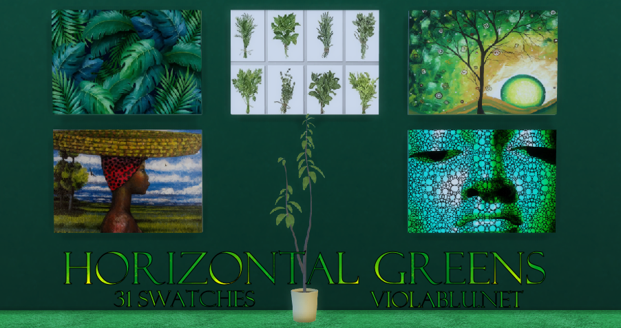 Horizontal Greens Art for Sims 4