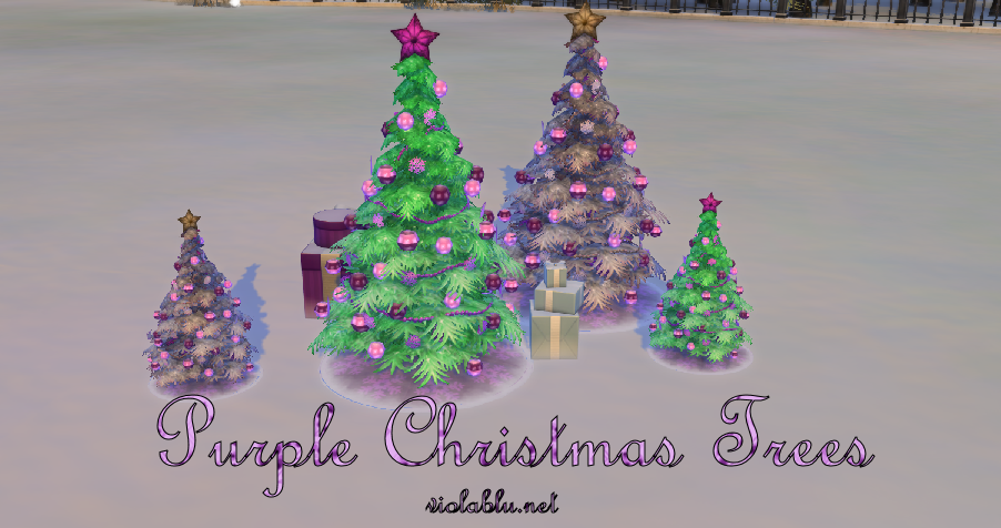 Purple Christmas Trees for Sims 4