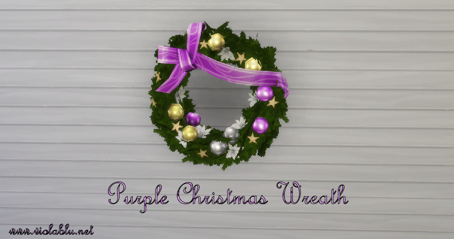 Purple Christmas Wreath for Sims 4