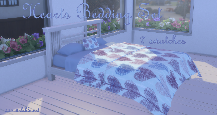 Hearts Bedding Set for Sims 4