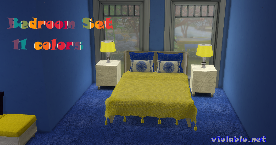 Bedroom Set Rainbow of Colors for Sims 4