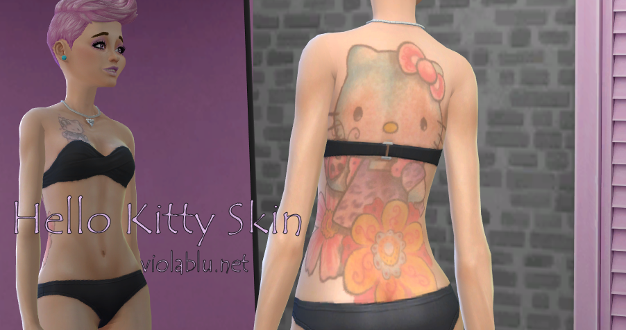 My Hello Kitty Tattoo Skin for Sims 4