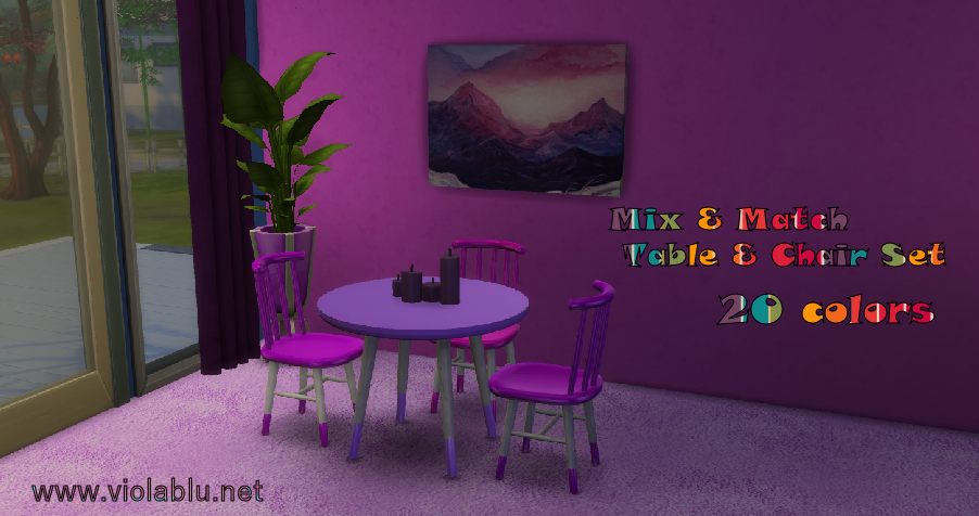 Small Mix & Match Table & Chair Set for Sims 4