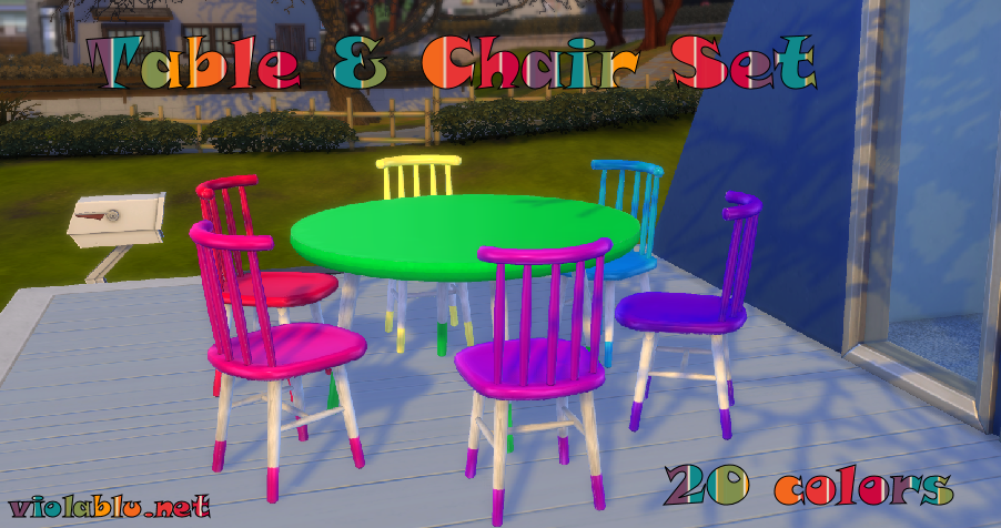 Large Mix & Match Table & Chair Set for Sims 4