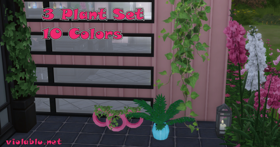 Plant Set in 10 colors for Sims 4