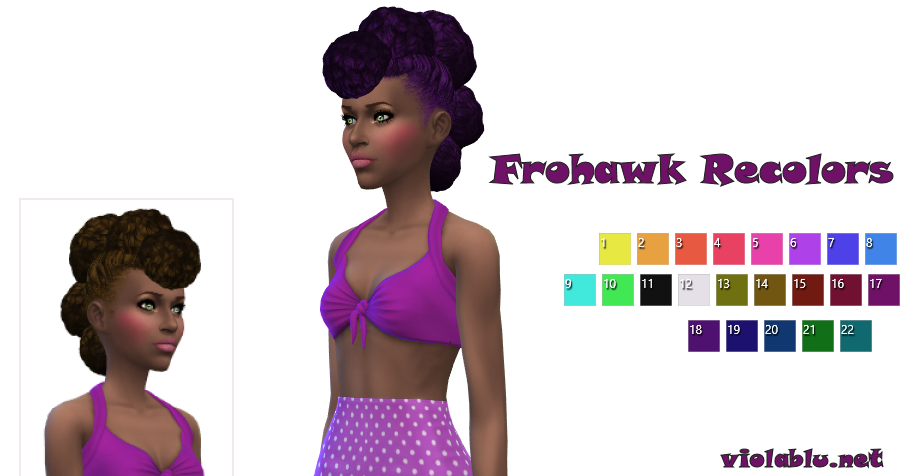 Frohawk Recolors For The Sims 4