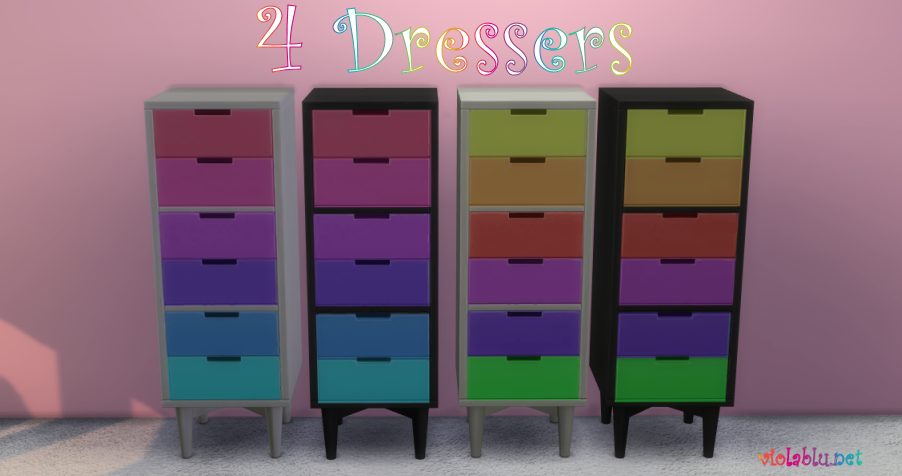 Viola's Tiny Living Dresser Recolors for Sims 4