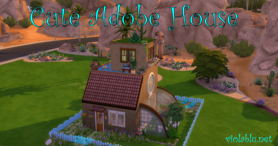 Cute Adobe House for Sims 4