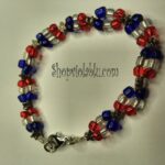 Red White and Blue Bead Bracelet