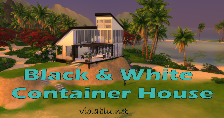 Black & White Container Home for Sims 4