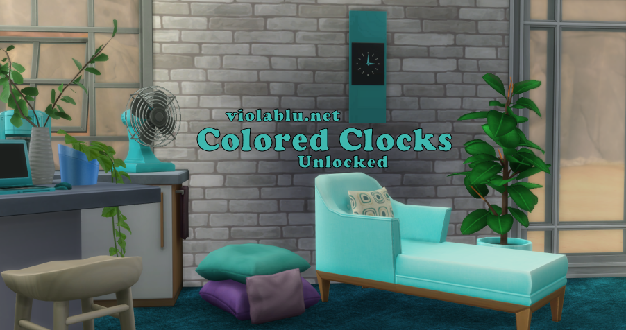 Colored and Unlocked Wall Clocks for Sims 4