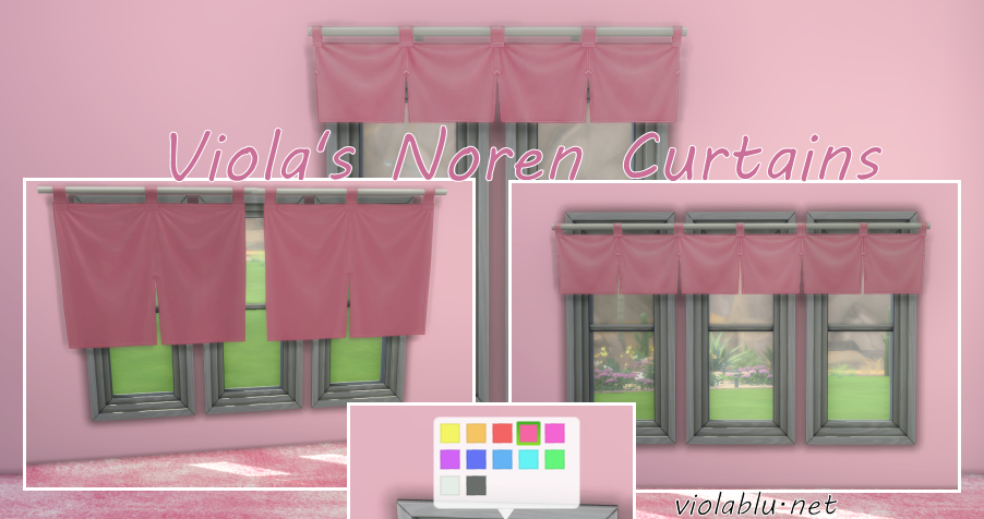 Noren Curtain Recolors for Sims 4