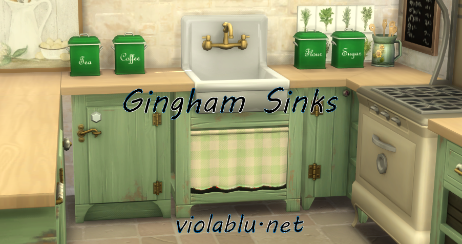Gingham Sinks for Sims 4