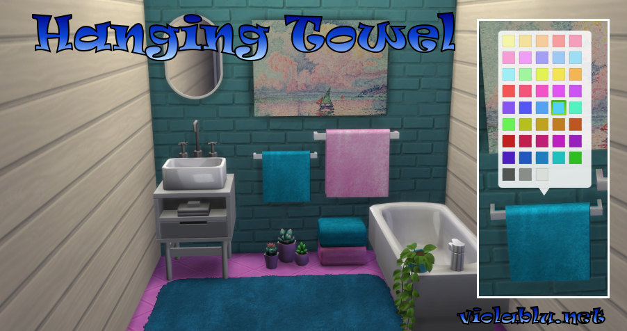 Viola's Plush Hanging Towels for Sims 4