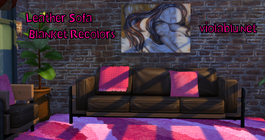 Viola's Leather Couch Blanket Recolors for Sims 4