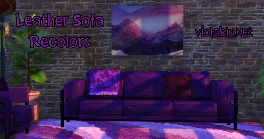 Viola’s Colorful Leather Sofa for Sims 4