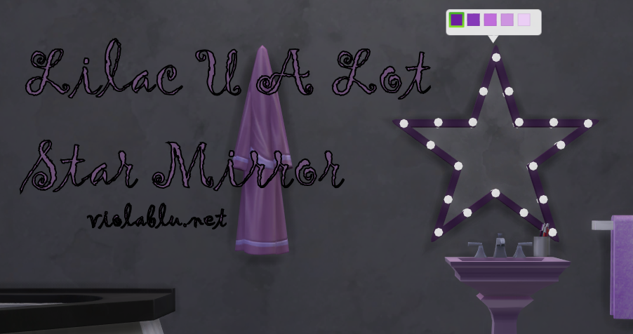 Lilac U A Lot Star Mirror for Sims 4