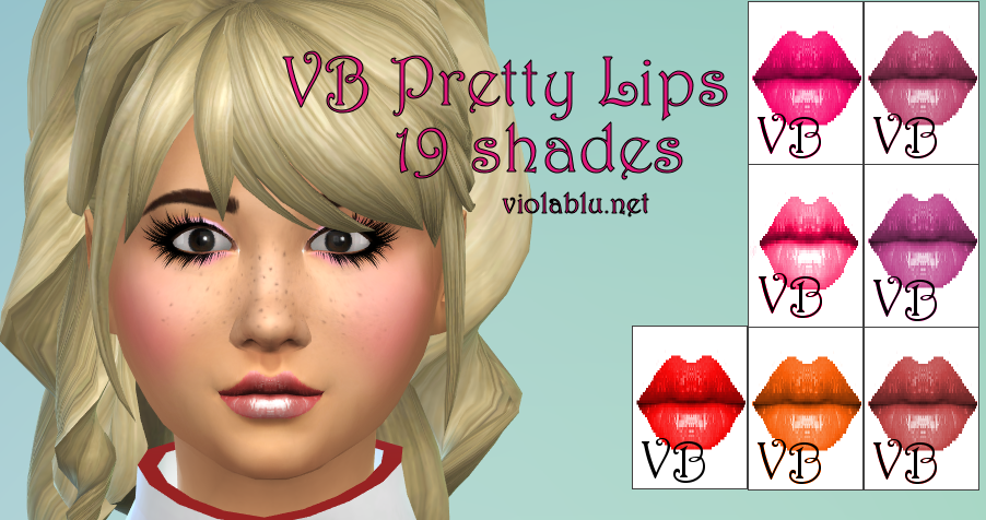 Viola Blu Pretty Lips for Sims 4